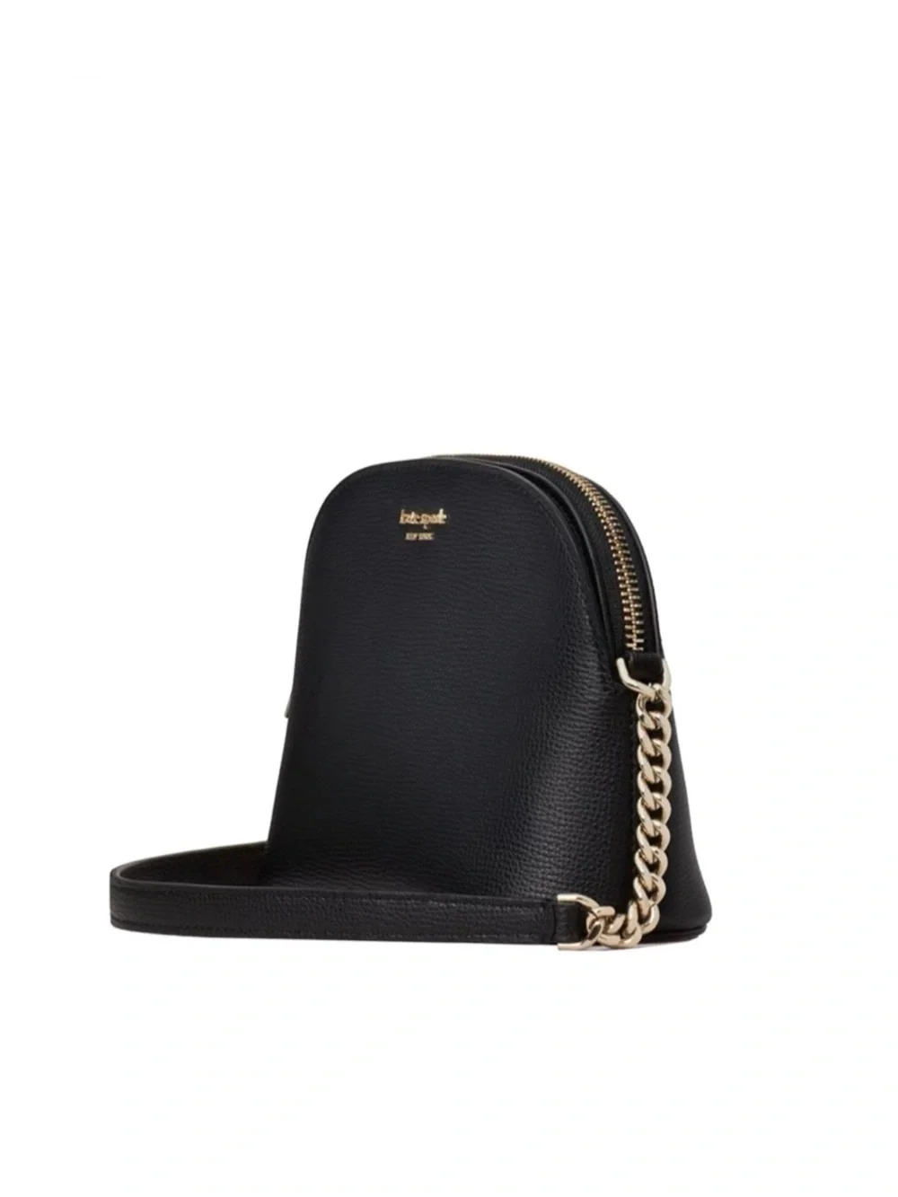 Kate Spade Sylvia Small Dome Crossbody Bag in Black Leather